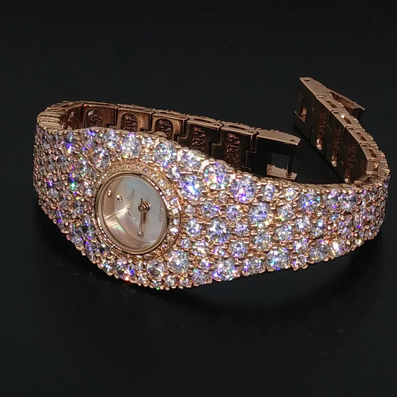 Famous Brown Bling without the sting to your pocket Melissa Lady Women's Watch Japan Quartz Fashion Dress Bracelet Rhinestone Shell Luxury Crystal Party Girl Birthday Gift Box