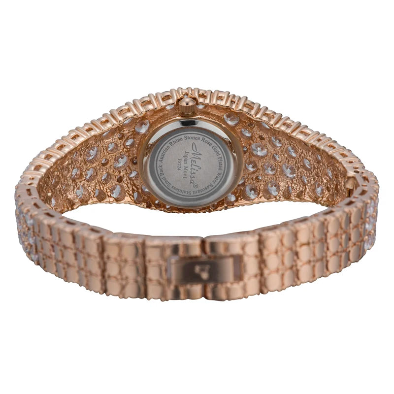 Famous Brown Bling without the sting to your pocket Melissa Lady Women's Watch Japan Quartz Fashion Dress Bracelet Rhinestone Shell Luxury Crystal Party Girl Birthday Gift Box