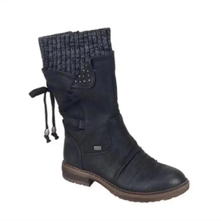 Famous Brown Women Winter Mid-Calf Boots Winter Shoes Ladies Fashion Snow Boots Shoes Thigh High Suede Warm Botas 2024