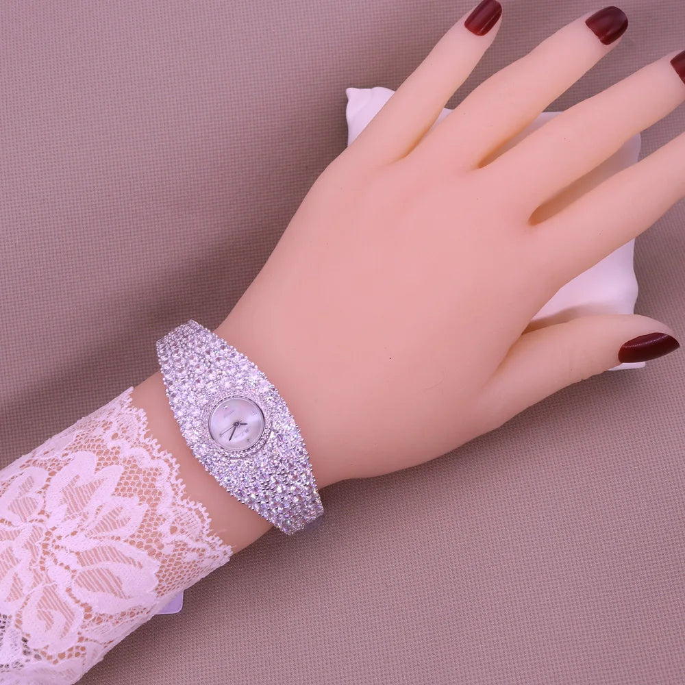 Famous Brown Bling without the sting to your pocket Melissa Lady Women's Watch Japan Quartz Fashion Dress Bracelet Rhinestone Shell Luxury Crystal Party Girl Birthday Gift Box