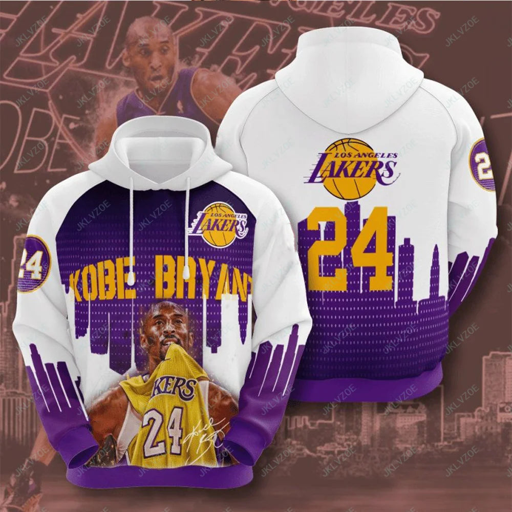 Los Angeles #24 New Men Women 3D Sports Performance Pullover Basketball Sports Adult Kid Hoodies
