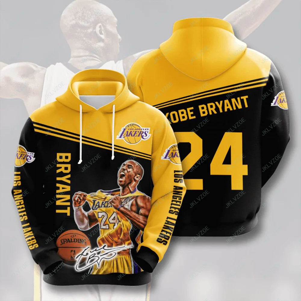 Los Angeles #24 New Men Women 3D Sports Performance Pullover Basketball Sports Adult Kid Hoodies