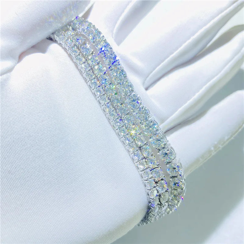 Bling without the Sting Tennis Necklace 4mm 925 silver shiny Moissanite Women Men Chain Fine Jewelry Drop Delivery 2022