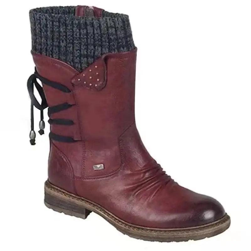 Famous Brown Women Winter Mid-Calf Boots Winter Shoes Ladies Fashion Snow Boots Shoes Thigh High Suede Warm Botas 2024