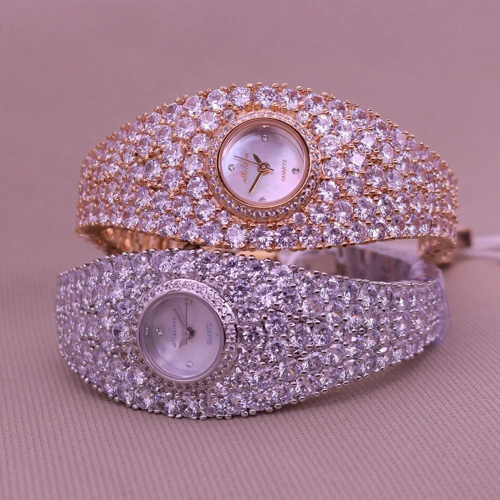 Famous Brown Bling without the sting to your pocket Melissa Lady Women's Watch Japan Quartz Fashion Dress Bracelet Rhinestone Shell Luxury Crystal Party Girl Birthday Gift Box