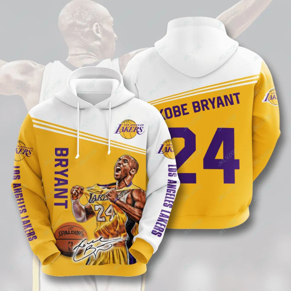 Los Angeles #24 New Men Women 3D Sports Performance Pullover Basketball Sports Adult Kid Hoodies