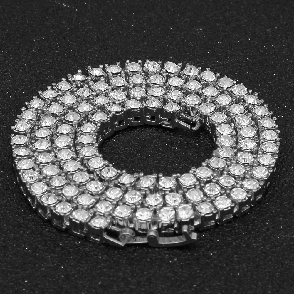 Famous Brown 3 Mm4mm Single Row Diamond Hip-Hop Street Necklace