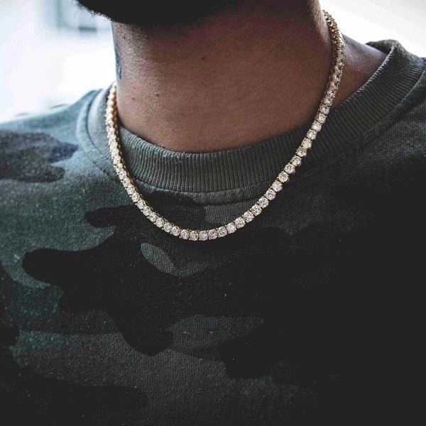 Famous Brown 3 Mm4mm Single Row Diamond Hip-Hop Street Necklace