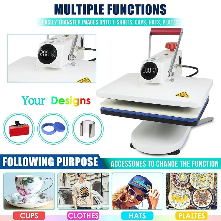 T-shirt mug Printing Machine 5 in 1 Heat Press Machines for t-shirt cap plate