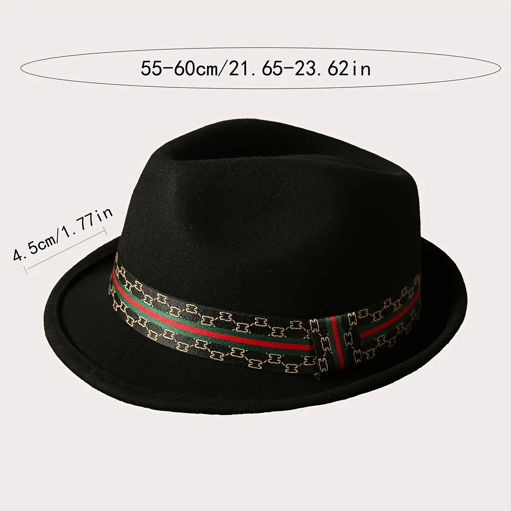 Famous Brown  Western cowboy hat, rolled edge wool woolen hat, British fashion felt hat, men's top hat, women's jazz hat