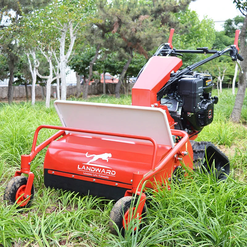 Walk-Behind Lawn Mower 9 HP Wheeled Lawnmower High Quality Rubber Crawler Grass Cutter Customized