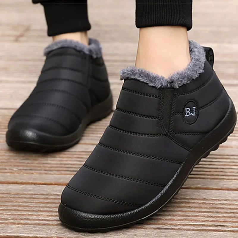 Famous Brown Women Boots Slip On Ankle Boots For 2024 Winter Shoes Women Snow Boots Keep Warm Fur