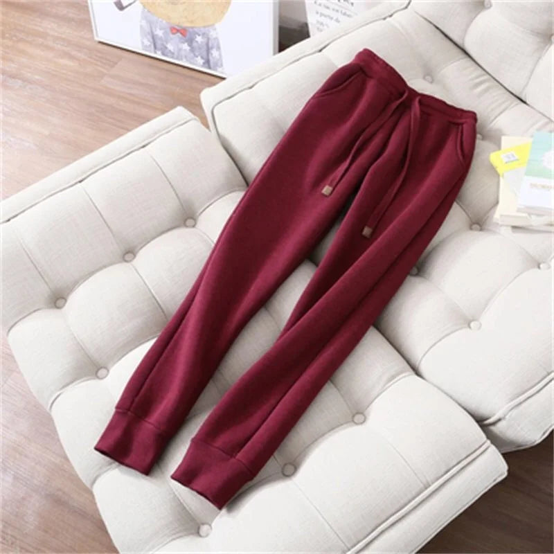 Famous Brown Autumn Winter Sweatshirt Sweatpants Two-piece Suit Women Fleece Thicken Sports Casual Sets Hoodies Coat Trousers 2-piece Sets