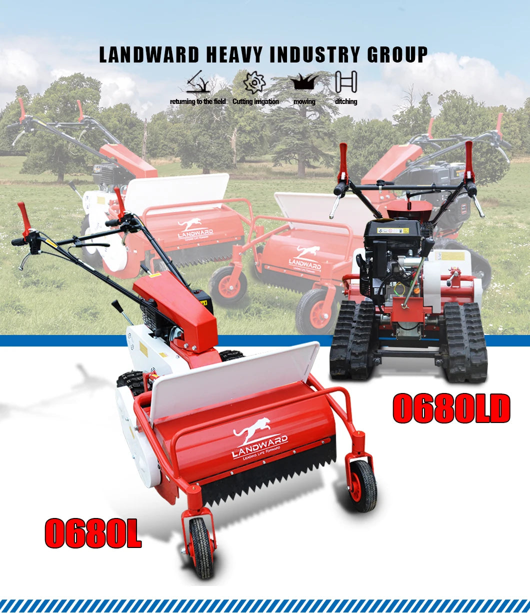 Walk-Behind Lawn Mower 9 HP Wheeled Lawnmower High Quality Rubber Crawler Grass Cutter Customized