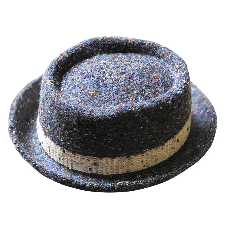 Famous Brown Autumn Winter Warm Women Men's Wool Blend Oval Top Cap Fedora Heisenberg Hat 56-59cm