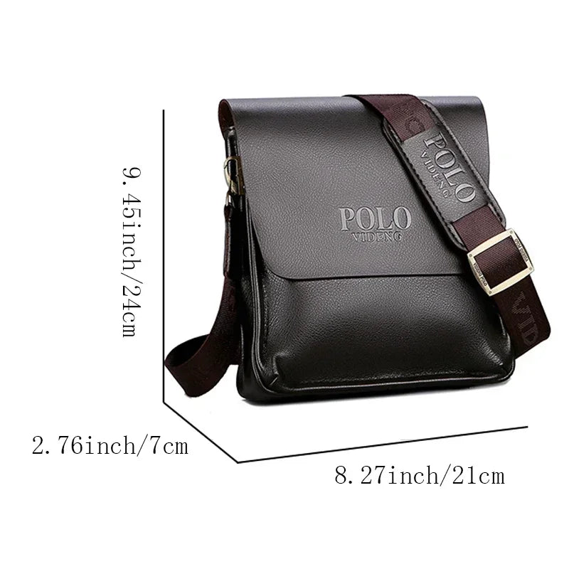 Famous Brown leisure business single shoulder bag Polo vertical bag man trend inclined shoulder bag