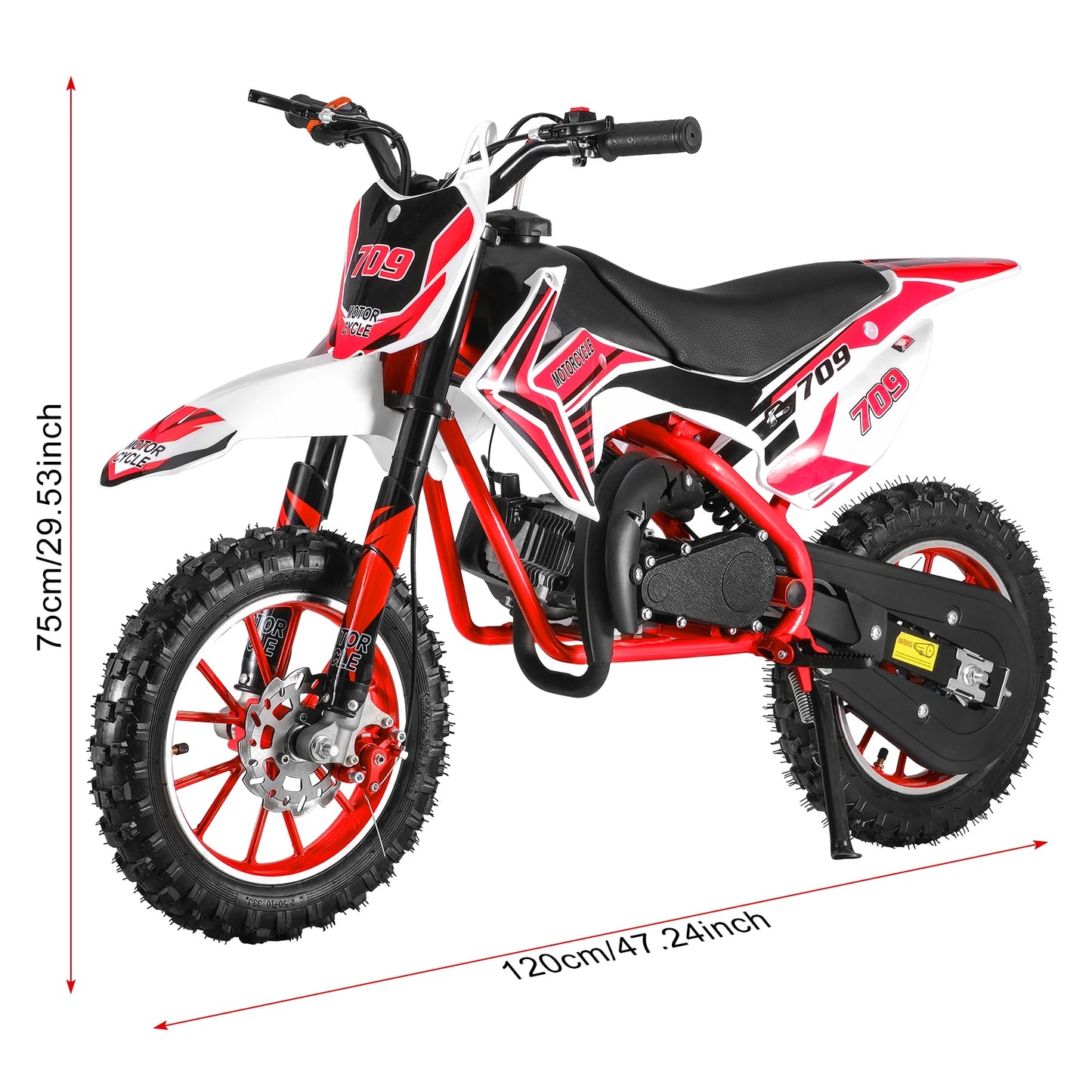 Famous Brown 49cc 2 Stroke Kids Dirt Bike, Gas Power Motocross, Off Road Mini Motorcycle, Pocket Motorbike with Front Rear Disc Brakes, Racin