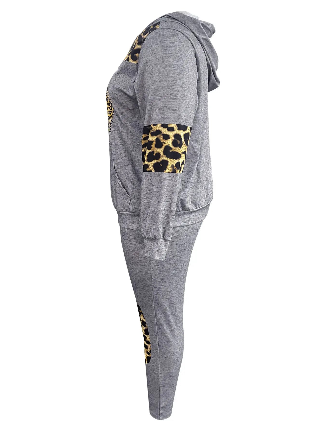 Plus Size women clothing Print Two-piece Pants Set Autumn winter long sleeve Hoodie & trousers set women's tracksuit set