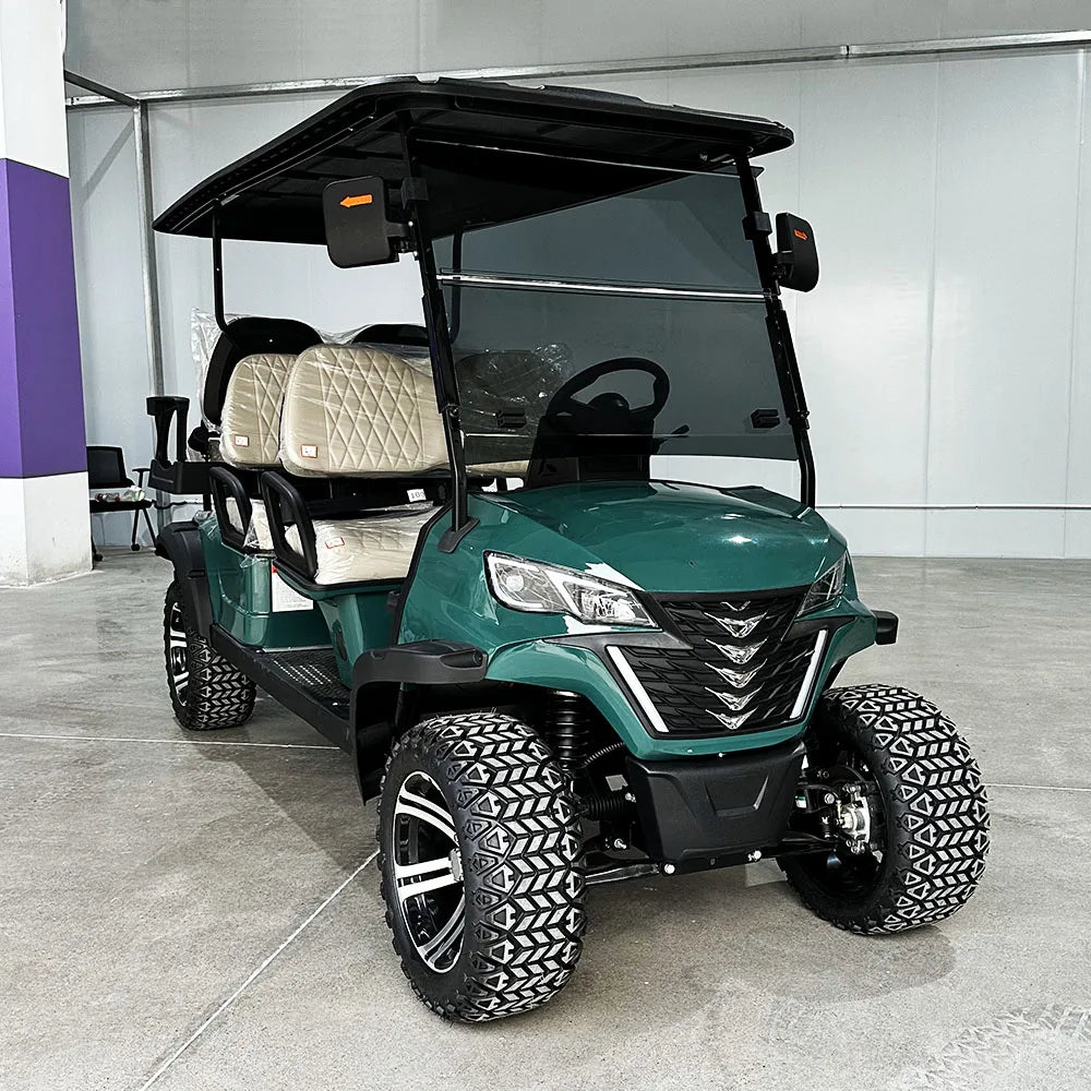 Famous Brown Factory Luxury Design Lifted 4 Seater Golf Carts 7500W 72V Lithium Battery Golf Car Utility Hunting Electric Golf Cart