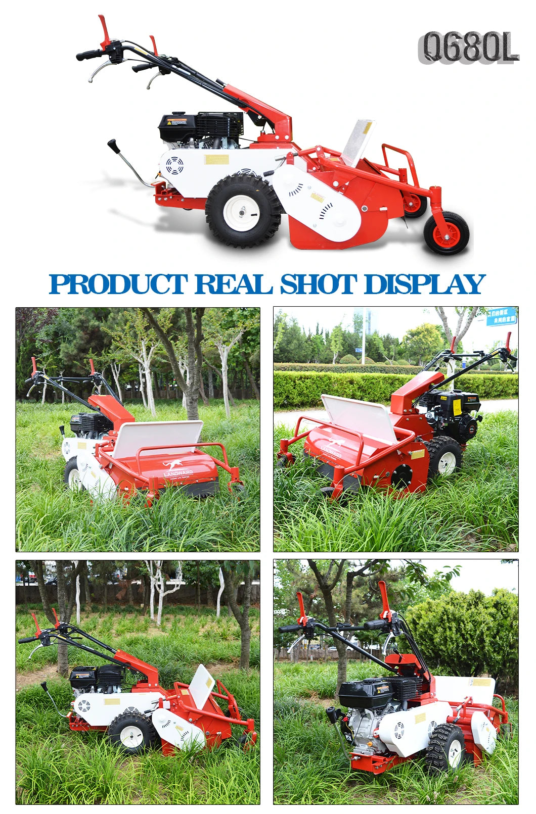 Walk-Behind Lawn Mower 9 HP Wheeled Lawnmower High Quality Rubber Crawler Grass Cutter Customized