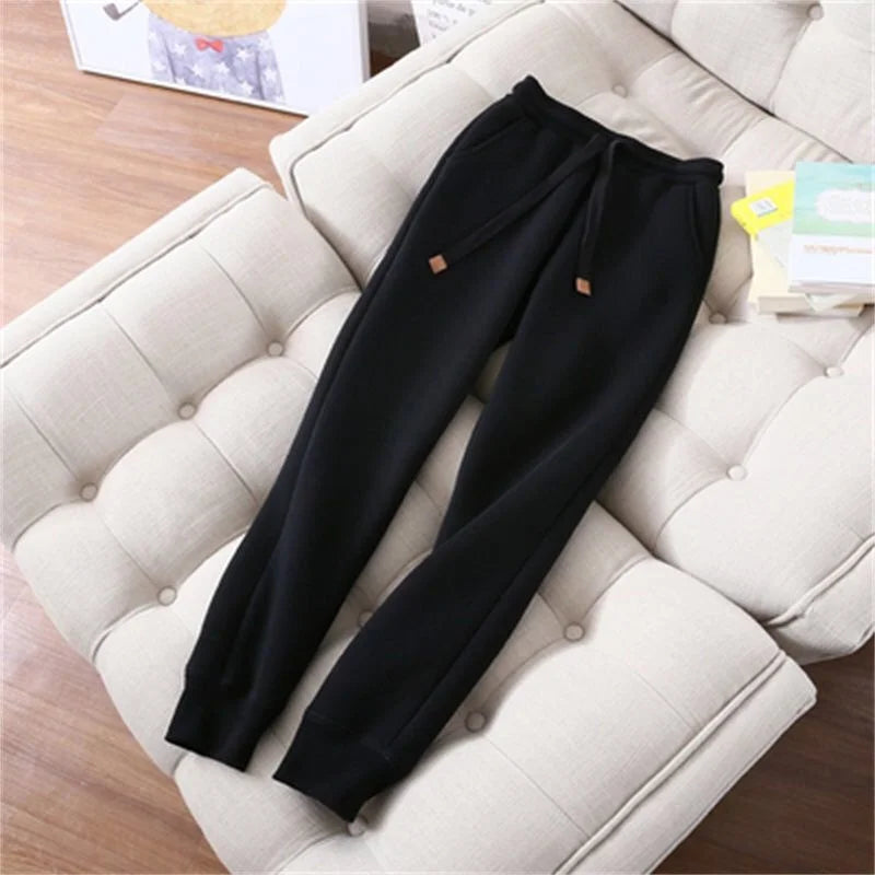 Famous Brown Autumn Winter Sweatshirt Sweatpants Two-piece Suit Women Fleece Thicken Sports Casual Sets Hoodies Coat Trousers 2-piece Sets