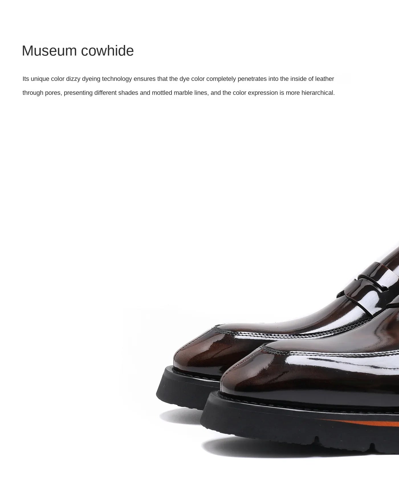 Men Shoes Calfskin, Polished Square Glossy And Thick Soles Casual Loafers.