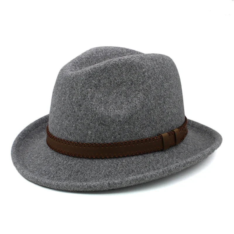 Men / Women Wool Blend Classical Retro Fedora Hats Trilby Jazz Sunhat Street Style Caps Party Travel Outdoor Size US 7 1/4 UK L