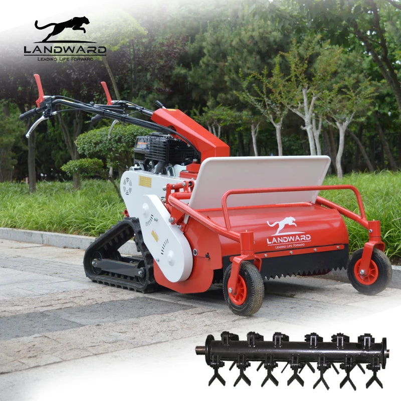 Walk-Behind Lawn Mower 9 HP Wheeled Lawnmower High Quality Rubber Crawler Grass Cutter Customized