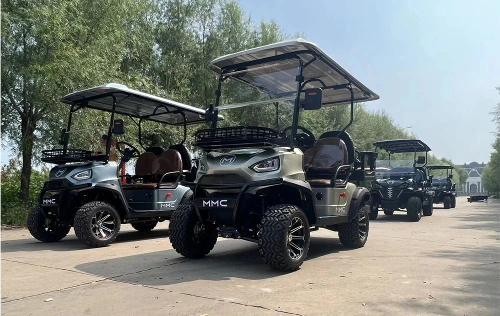 Famous Brown Factory Luxury Design Lifted 4 Seater Golf Carts 7500W 72V Lithium Battery Golf Car Utility Hunting Electric Golf Cart