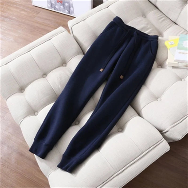 Famous Brown Autumn Winter Sweatshirt Sweatpants Two-piece Suit Women Fleece Thicken Sports Casual Sets Hoodies Coat Trousers 2-piece Sets