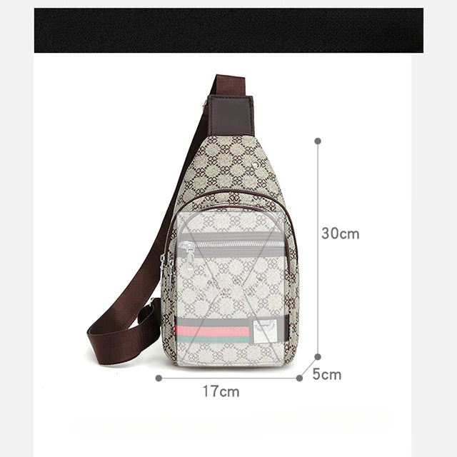 Famous Brown Men's Multifunction Messenger Bag Shoulder Cloth Chest Bags Crossbody Casual Handbag with Earphone Hole