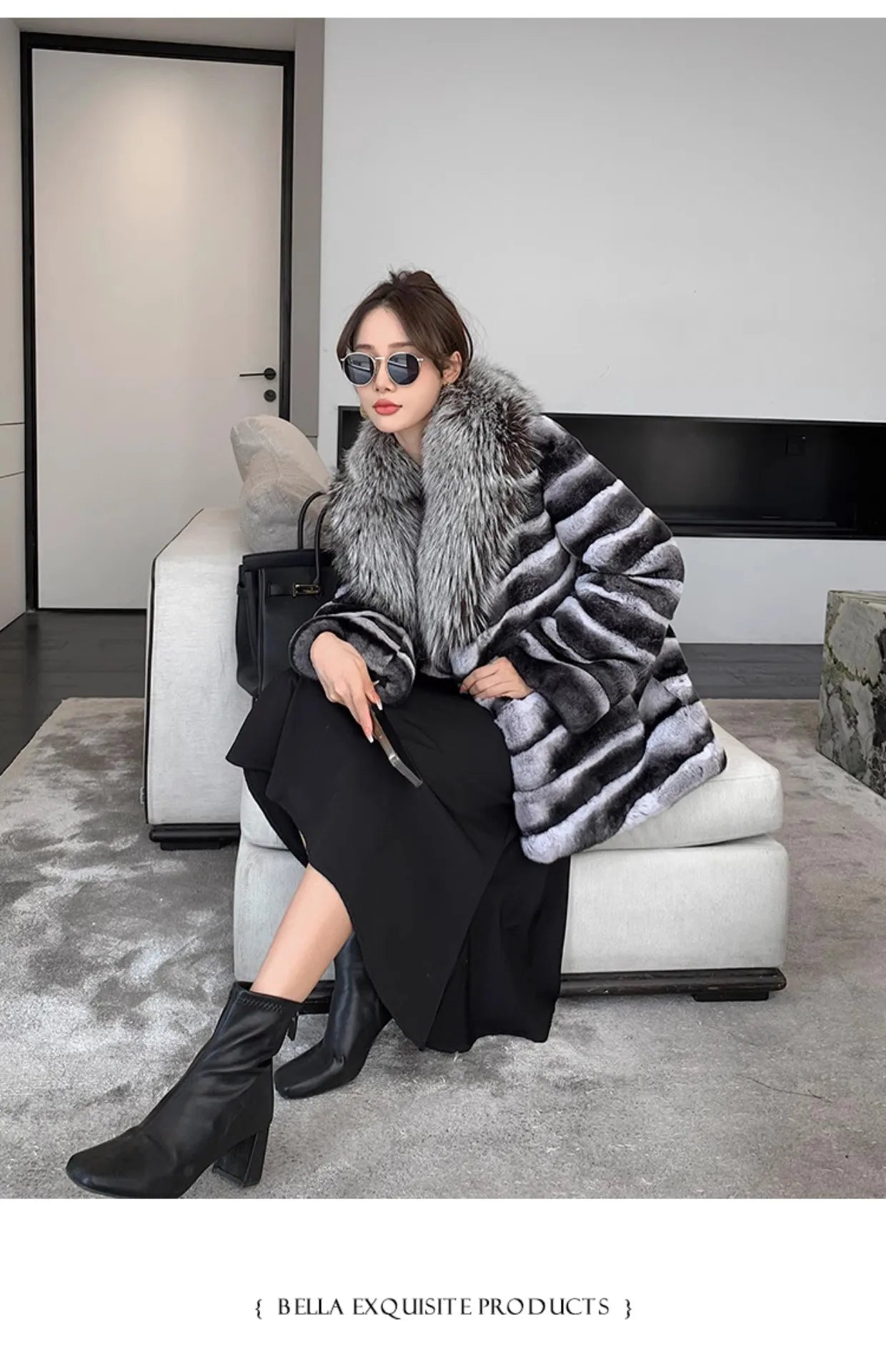 Large silver real fox fur collar winter leather collar shawl coat accessories down coat fur collar