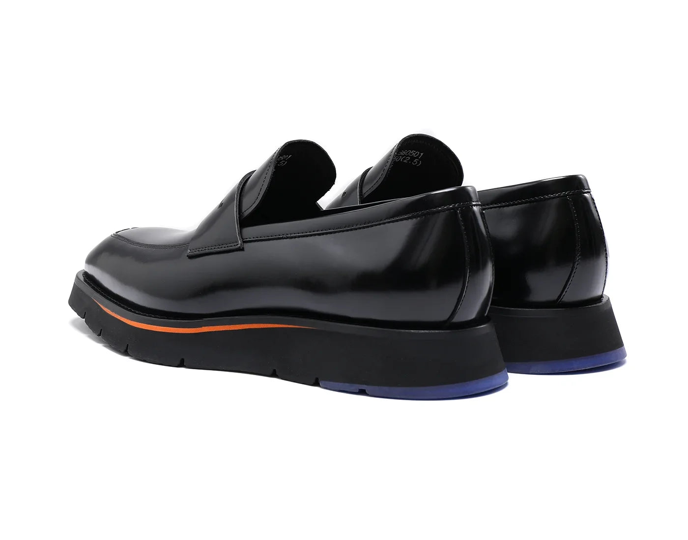 Men Shoes Calfskin, Polished Square Glossy And Thick Soles Casual Loafers.