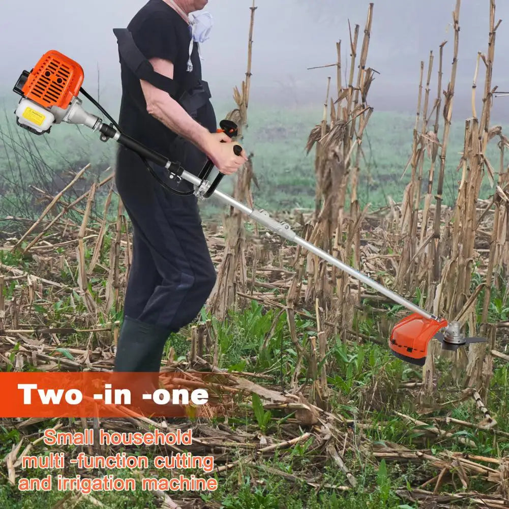 Gas String Trimmer, 52cc Weed Wacker Gas Powered, 2 in 1 Cordless Hedge Trimmer, 2-Stroke Brush Cutter, Handheld Weed Eater