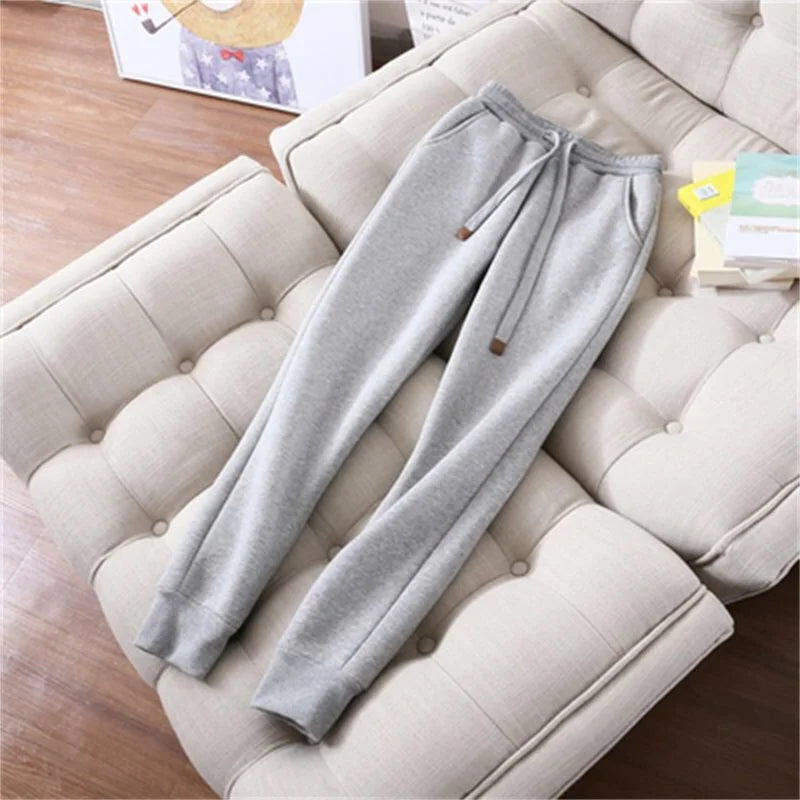 Famous Brown Autumn Winter Sweatshirt Sweatpants Two-piece Suit Women Fleece Thicken Sports Casual Sets Hoodies Coat Trousers 2-piece Sets